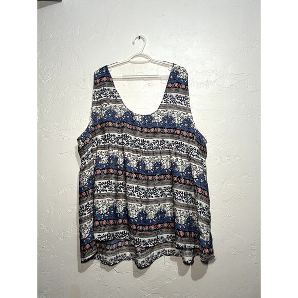 Torrid paisley fair isle printed lightweigh tank top womens 5 boho chic bohemian - Picture 6 of 7